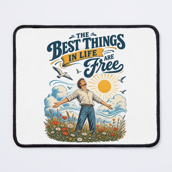 Item preview, The Best Things In Life Are Free Vintage Typography Freedom Graphic Tee Design designed and sold by Nubian Style.