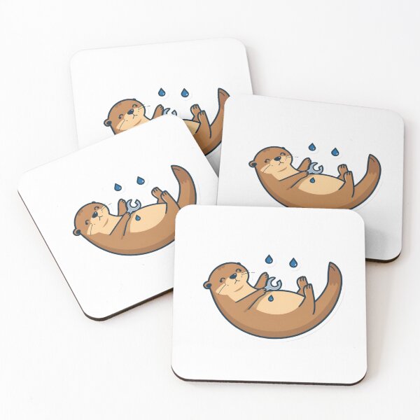 Item preview, Otter Plumber Line Art Sticker – Minimalist Floating Otter with Wrench designed and sold by NKWealthDesign.