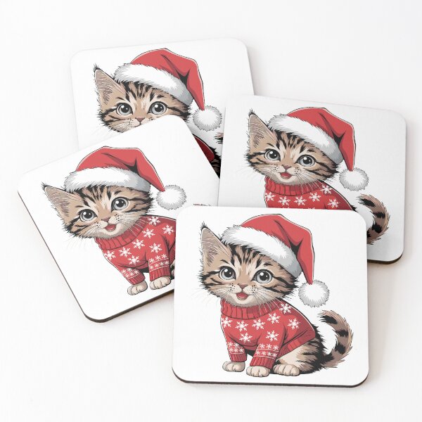 Item preview, Cute Christmas Cat Santa Hat Cozy Winter Holiday Design designed and sold by styleonestaa.