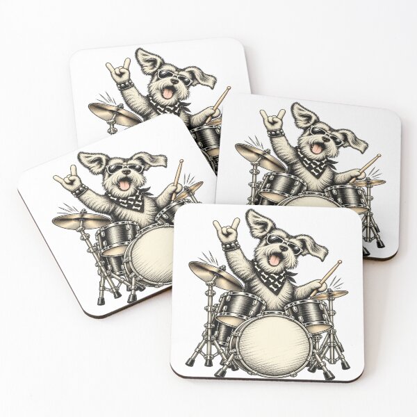 Item preview, Cute Schnauzer Playing Drums Funny Music Dog Drummer Graphic designed and sold by 76Valeria.