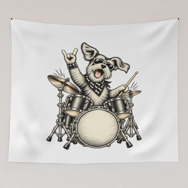 Item preview, Cute Schnauzer Playing Drums Funny Music Dog Drummer Graphic designed and sold by 76Valeria.
