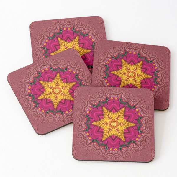 Item preview, Golden and Magenta Botanical Star designed and sold by SilentBloomLab.