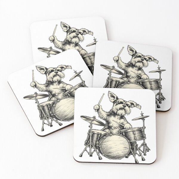 Item preview, Cute Schnauzer Playing Drums Funny Music Dog Drummer Graphic designed and sold by 76Valeria.