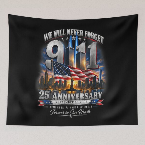 Item preview, We Will Never Forget September 11 25th Anniversary Memorial designed and sold by HenikaPonko.