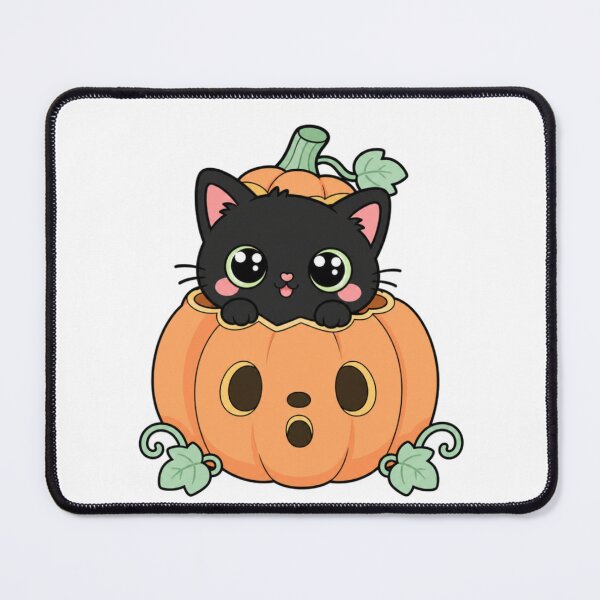 Item preview, Kawaii Black Cat Pumpkin – Cute Chibi Halloween Cat designed and sold by Artxotic Studio.