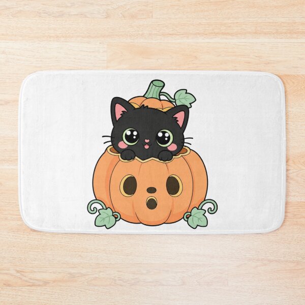 Item preview, Kawaii Black Cat Pumpkin – Cute Chibi Halloween Cat designed and sold by Artxotic Studio.