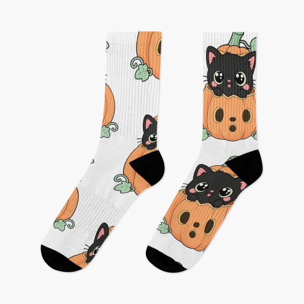 Item preview, Kawaii Black Cat Pumpkin – Cute Chibi Halloween Cat designed and sold by Artxotic Studio.