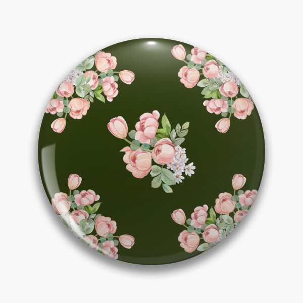Item preview, Dark Olive Green Pink Tulip Floral Seamless Pattern designed and sold by ​Jyoti Digital Artist.