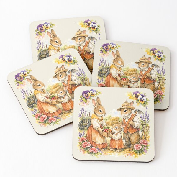 Item preview, Farmer Bunny Family Working in the Garden designed and sold by the artedivino.