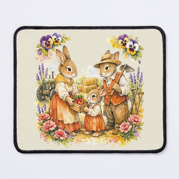 Item preview, Farmer Bunny Family Working in the Garden designed and sold by the artedivino.