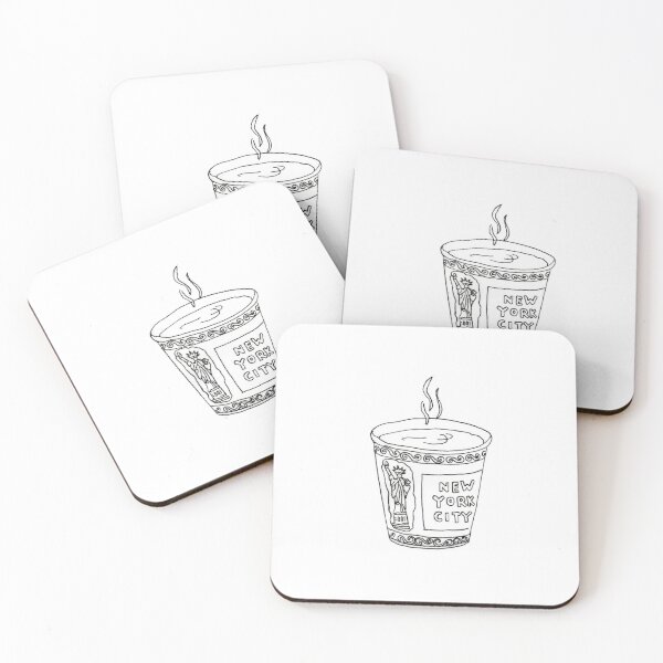 Item preview, new york city sketch cup hot coffee chic nyc cool girl black and white designed and sold by bunnylover4life.