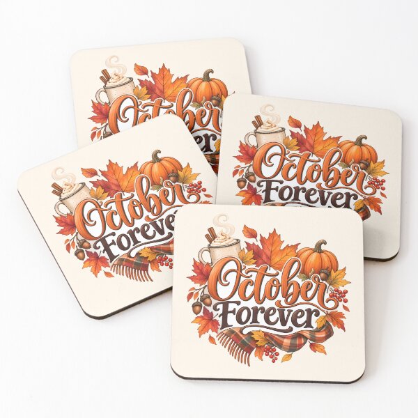 Item preview, October Forever – Cozy Autumn Pumpkin & Fall Leaves designed and sold by blankTeeShirt.