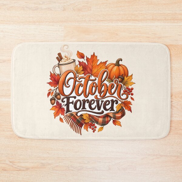 Item preview, October Forever – Cozy Autumn Pumpkin & Fall Leaves designed and sold by blankTeeShirt.