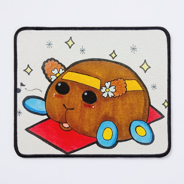 Item preview, Kawaii Brown Guinea Pig Car Floral Star designed and sold by Monfichers.