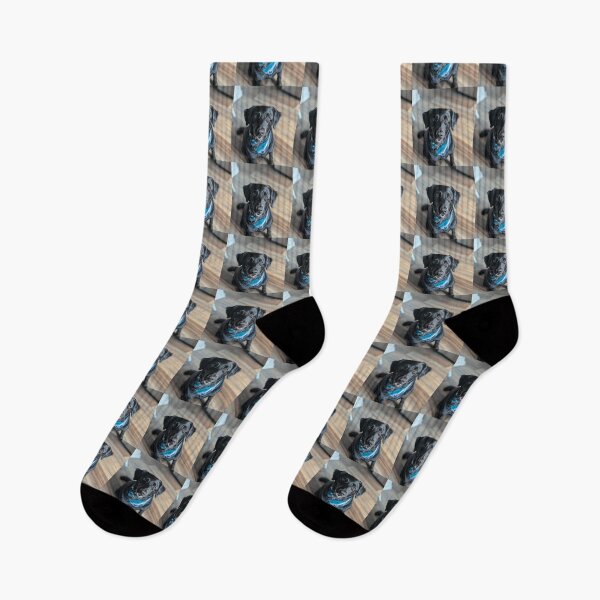 Item preview, Black Labrador Retriever with Blue Bandana designed and sold by DigiArtAnimal.