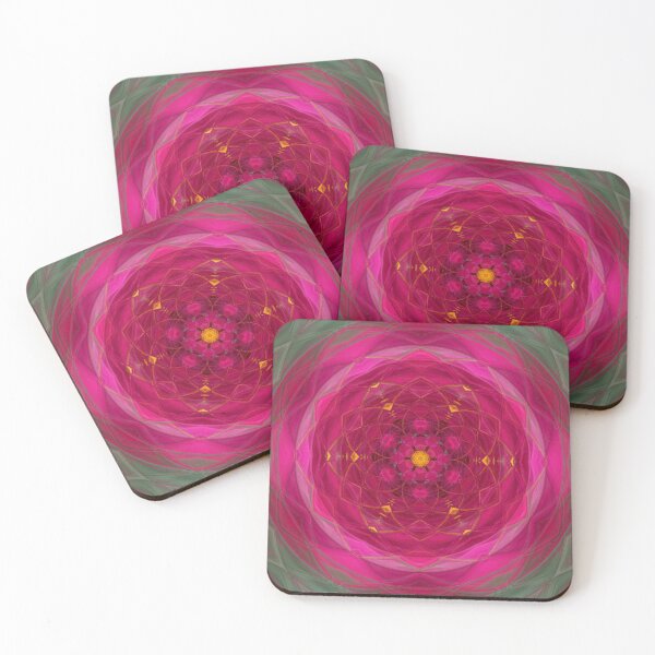 Item preview, Botanical Rosette Magenta and Gold designed and sold by SilentBloomLab.