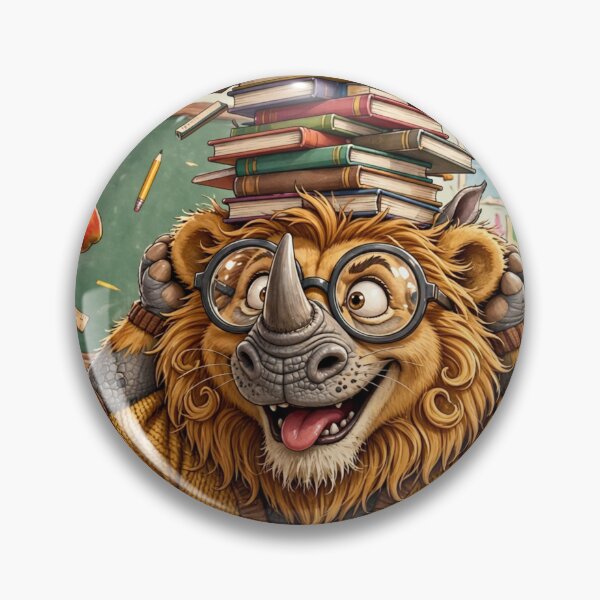 Item preview, Too Many Books – Scholarly Rhino Lion designed and sold by TreatLLC.