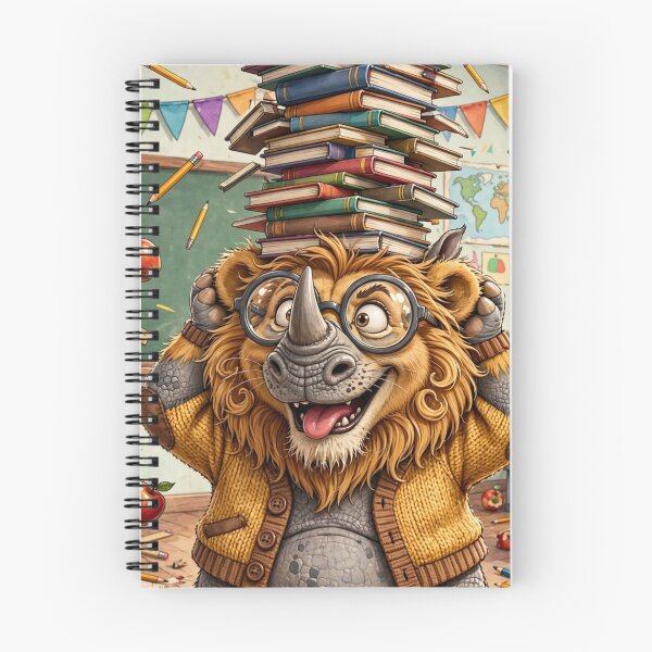 Item preview, Too Many Books – Scholarly Rhino Lion designed and sold by TreatLLC.