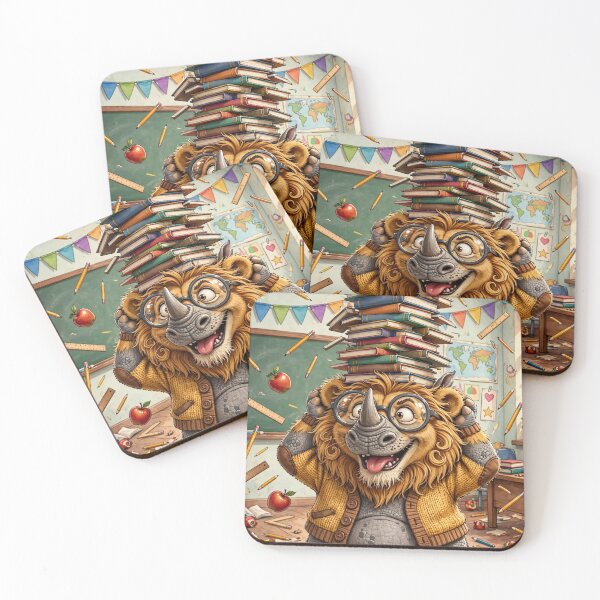 Item preview, Too Many Books – Scholarly Rhino Lion designed and sold by TreatLLC.