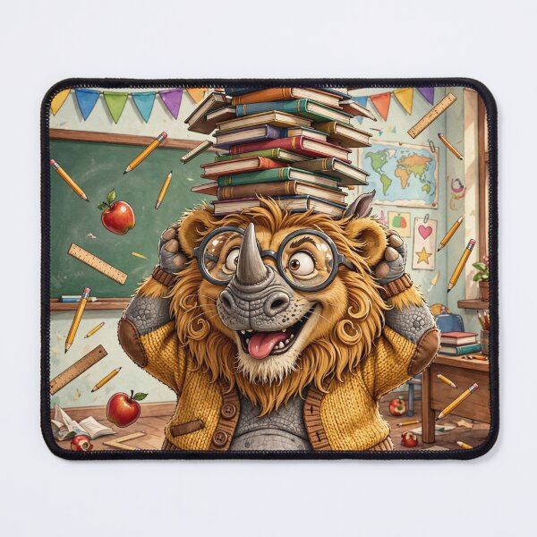 Item preview, Too Many Books – Scholarly Rhino Lion designed and sold by TreatLLC.