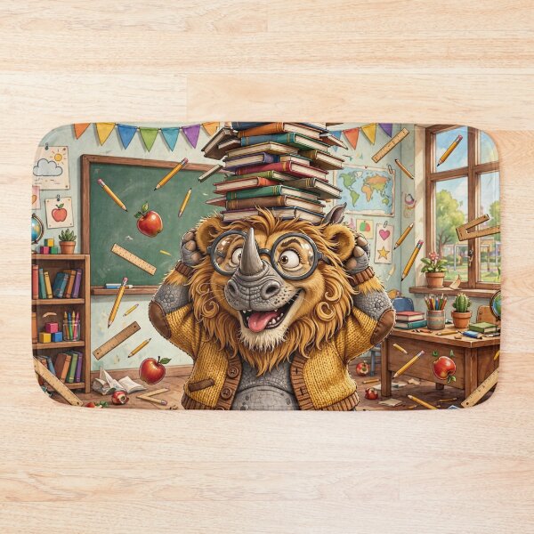 Item preview, Too Many Books – Scholarly Rhino Lion designed and sold by TreatLLC.