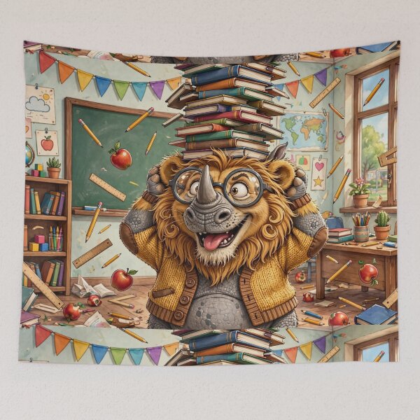 Item preview, Too Many Books – Scholarly Rhino Lion designed and sold by TreatLLC.