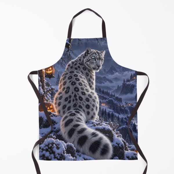 Item preview, Snow Leopard Halloween Art – Moonlit Mountain Wildlife designed and sold by ManJiangHong.