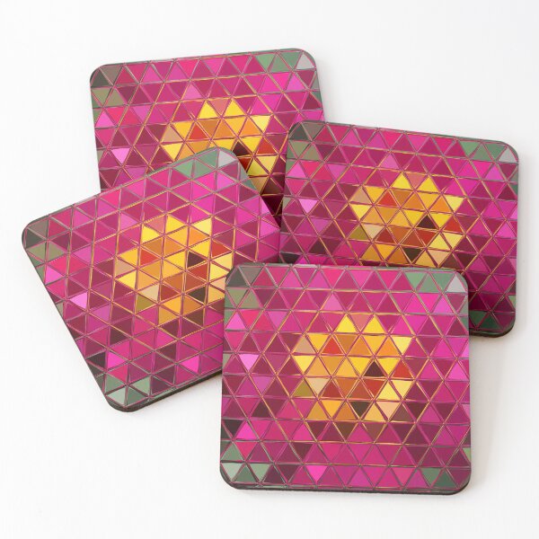 Item preview, Magenta and Gold Floral Mosaic designed and sold by SilentBloomLab.
