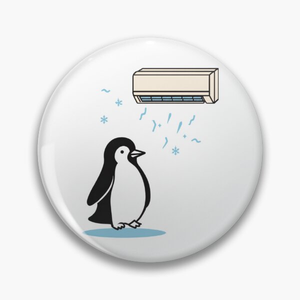 Item preview, Penguin HVAC Line Art Sticker – Minimalist Air Conditioner Cool Air Design designed and sold by NKWealthDesign.