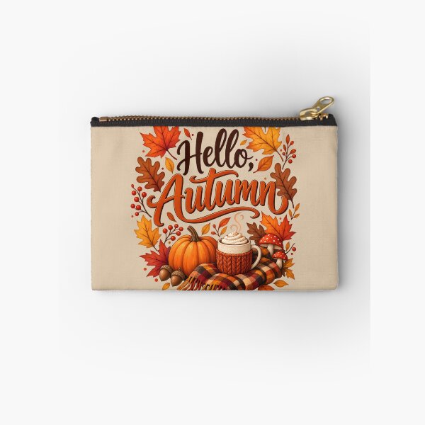 Item preview, Hello Autumn – Cozy Pumpkin Coffee & Fall Leaves designed and sold by blankTeeShirt.