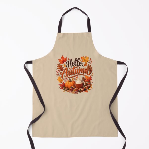 Item preview, Hello Autumn – Cozy Pumpkin Coffee & Fall Leaves designed and sold by blankTeeShirt.
