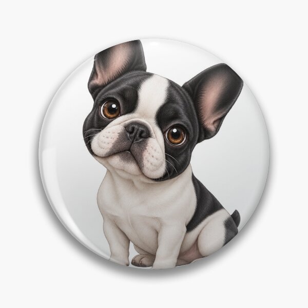 Item preview, Big-Eyed Black and White French Bulldog Caricature designed and sold by Bohospiritart.