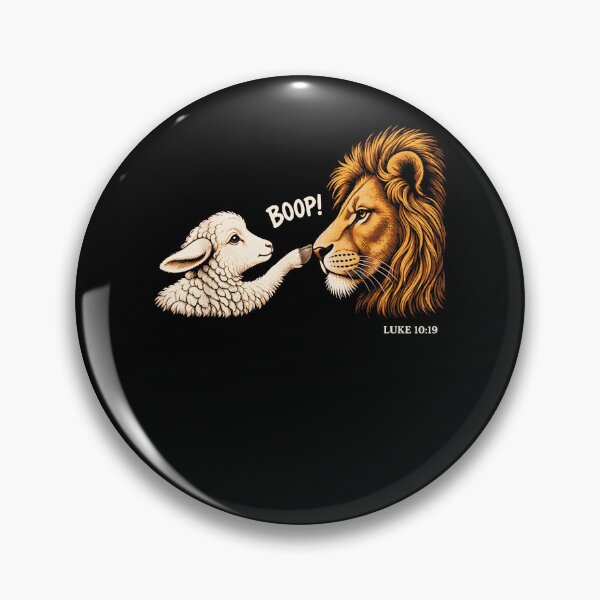 Item preview, Boop Lamb And Lion Nose Touch Luke 10:19 Cute Christian Animal Faith Apparel designed and sold by slmfams.