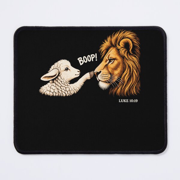 Item preview, Boop Lamb And Lion Nose Touch Luke 10:19 Cute Christian Animal Faith Apparel designed and sold by slmfams.