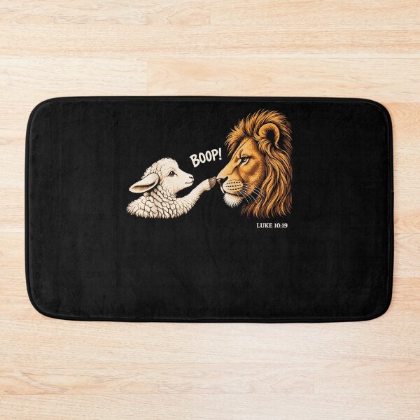Item preview, Boop Lamb And Lion Nose Touch Luke 10:19 Cute Christian Animal Faith Apparel designed and sold by slmfams.