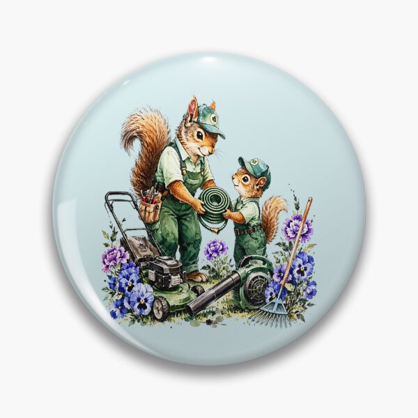 Item preview, Gardener Squirrels Mowing the Lawn in Spring designed and sold by the artedivino.