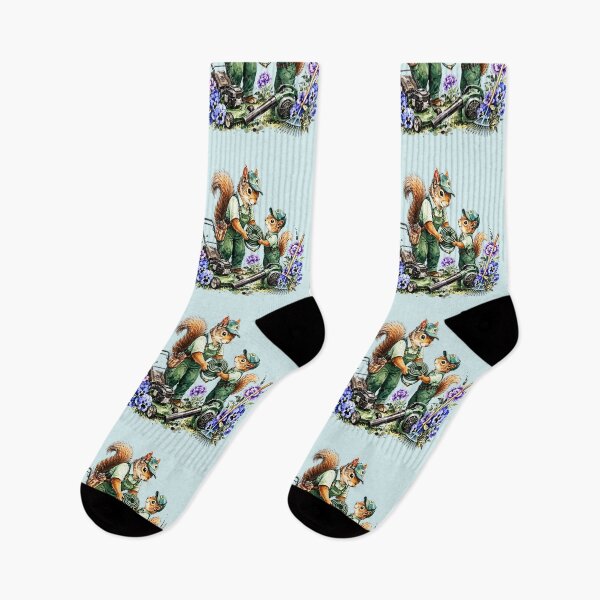 Item preview, Gardener Squirrels Mowing the Lawn in Spring designed and sold by the artedivino.