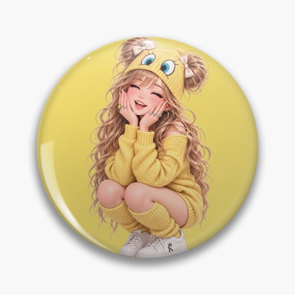 Item preview, Cheerful Girl in Yellow Beanie designed and sold by GRFORA.