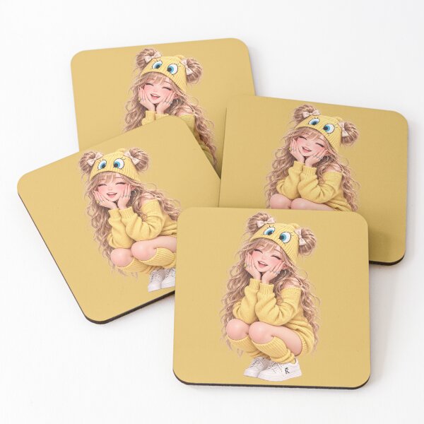 Item preview, Cheerful Girl in Yellow Beanie designed and sold by GRFORA.
