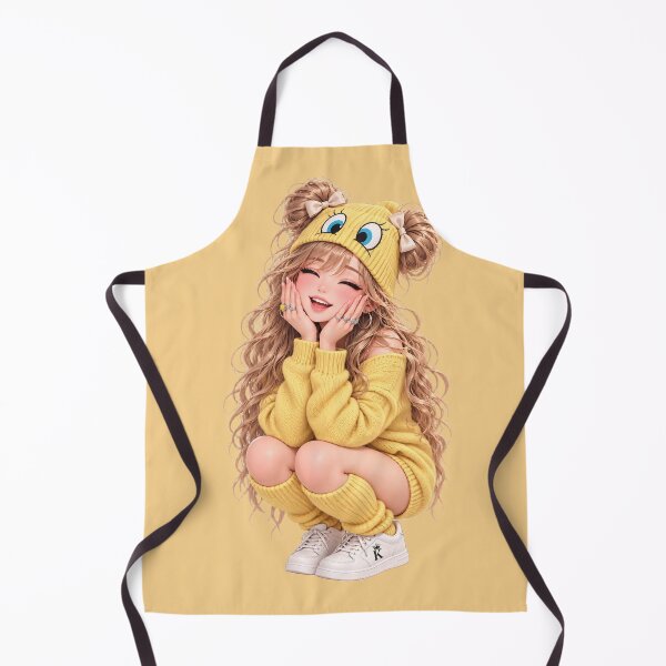 Item preview, Cheerful Girl in Yellow Beanie designed and sold by GRFORA.