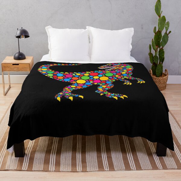 Item preview, Colorful Dot Art T-Rex Dinosaur Rainbow Circles Mosaic Fun Kids Dino Apparel designed and sold by slmfams.