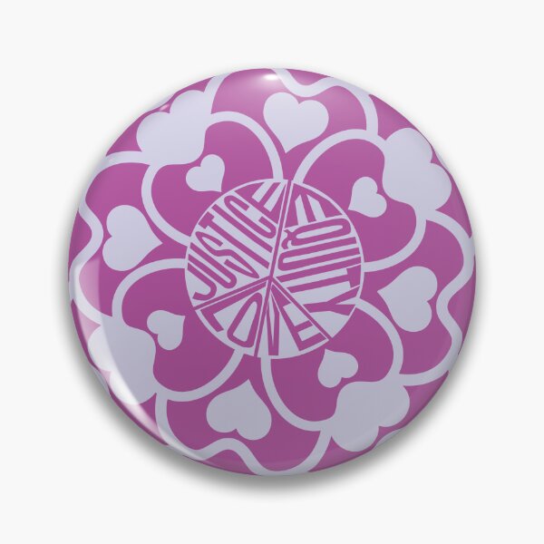 Item preview, Peace Love Justice Equity Flowers & Hearts in Fuchsia designed and sold by Digitalmyth's Designs.