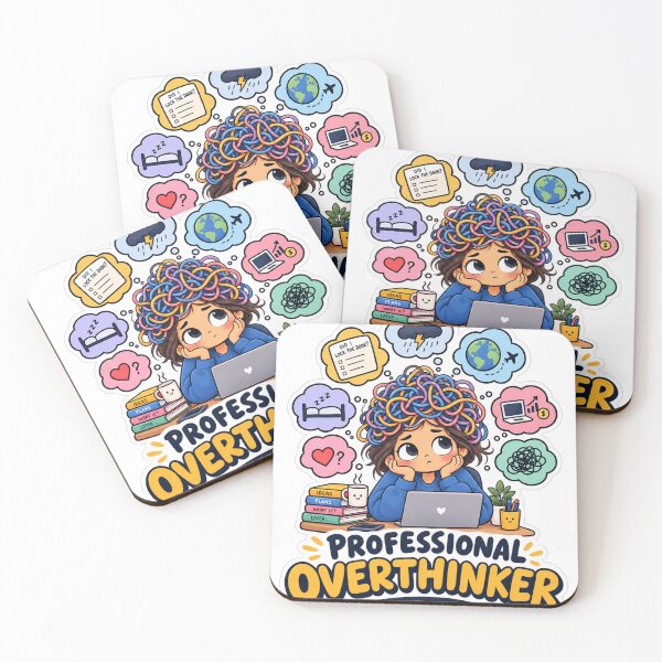 Item preview, Professional Overthinker – Funny Overthinking & Relatable Mental Chaos Sticker designed and sold by Pixel & Ponder.
