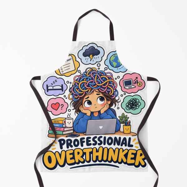 Item preview, Professional Overthinker – Funny Overthinking & Relatable Mental Chaos Sticker designed and sold by Pixel & Ponder.