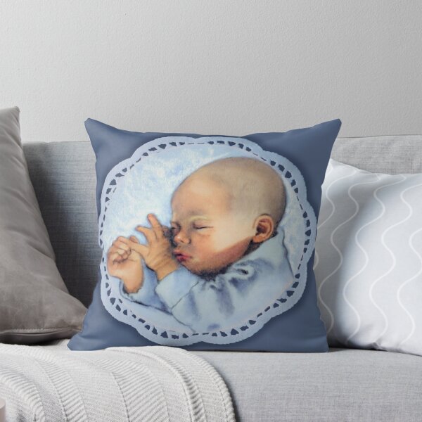 Item preview, Baby Boy Congratulations, Pastel Art of Sleeping Infant, Card designed and sold by JoyfulWhimsy.