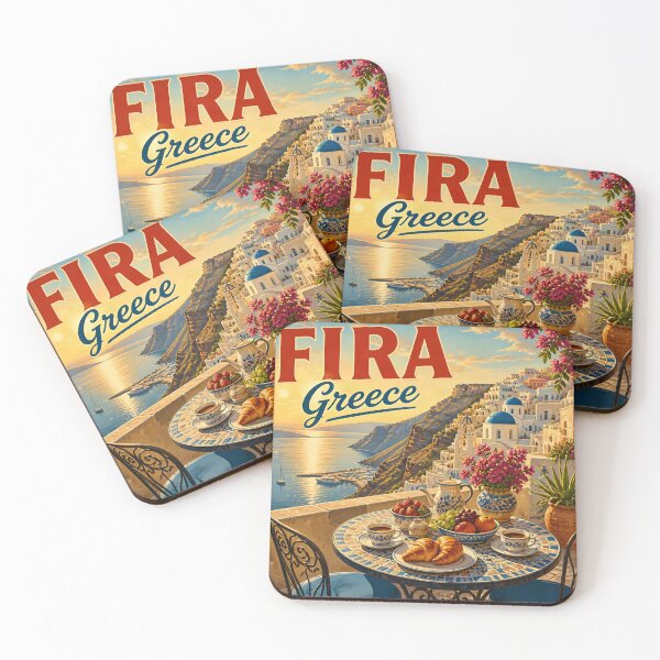 Item preview, Fira Greece - Scenic Style Travel Poster designed and sold by LSVart.