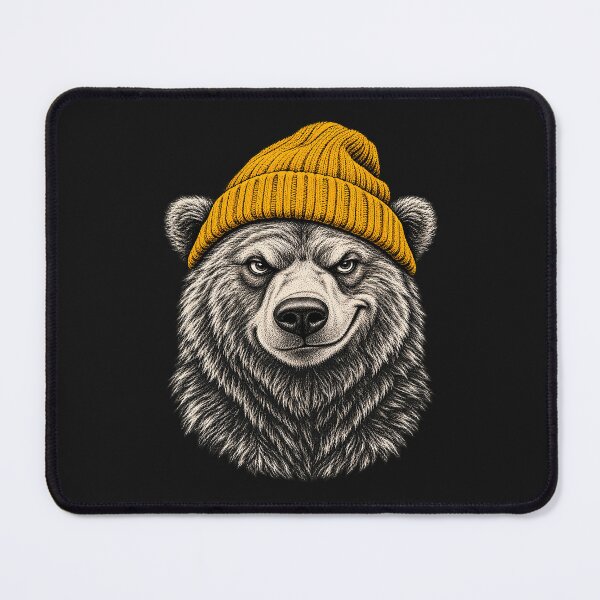 Item preview, Winter Bear Wearing Beanie Cute Animal Art designed and sold by erozzz.