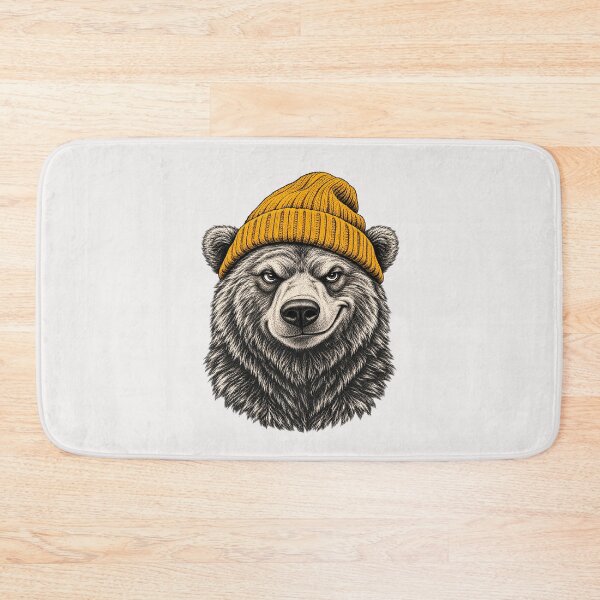 Item preview, Winter Bear Wearing Beanie Cute Animal Art  designed and sold by erozzz.