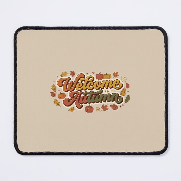 Item preview, "Welcome Autumn" Retro Poster – Groovy-style autumnal typography designed and sold by FootprintofLove.