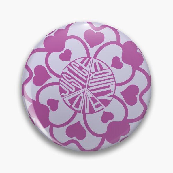 Item preview, Peace Love Justice Equity Flowers & Hearts in Light & Fuchsia designed and sold by Digitalmyth's Designs.